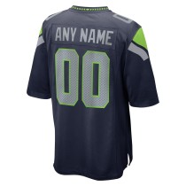 Men's Seattle Seahawks College Navy Custom Game Jersey