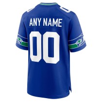 Men's Seattle Seahawks Royal Throwback Custom Jersey