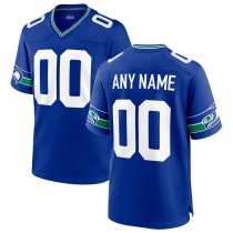 Men's Seattle Seahawks Royal Throwback Custom Jersey