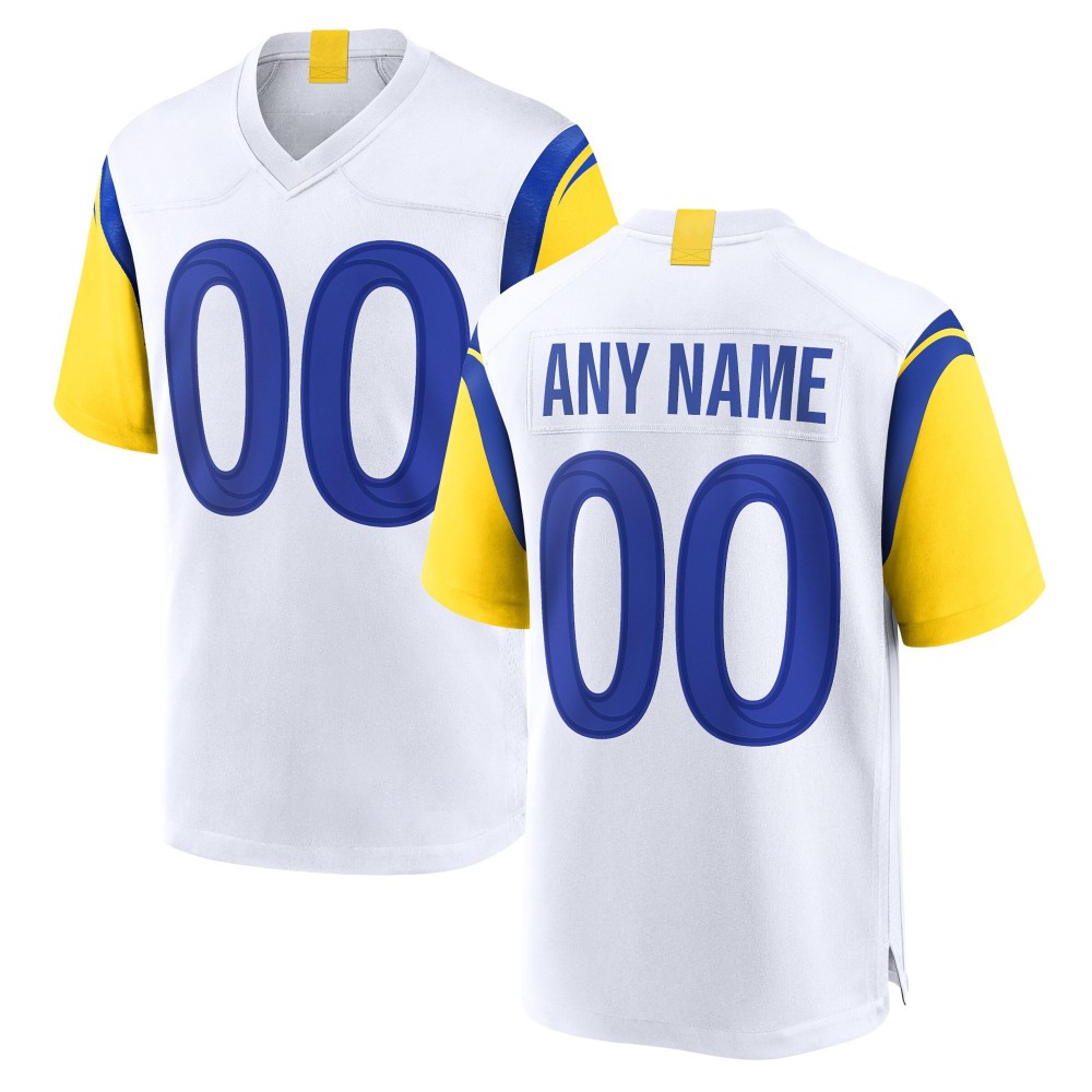 Men's Los Angeles Rams White Alternate Custom Jersey