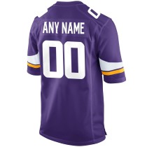 Men's Minnesota Vikings Purple Custom Game Jersey