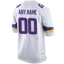 Men's Minnesota Vikings White Custom Game Jersey