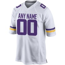 Men's Minnesota Vikings White Custom Game Jersey