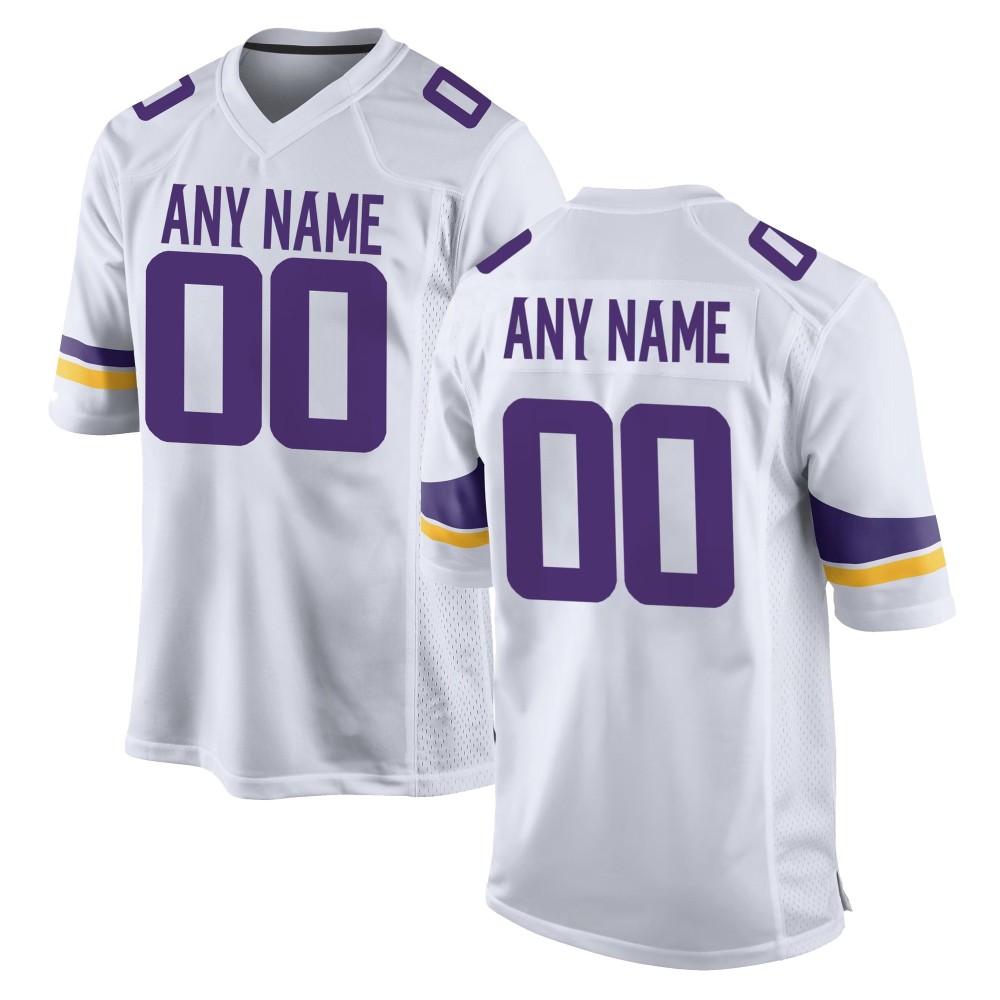 Men's Minnesota Vikings White Custom Game Jersey