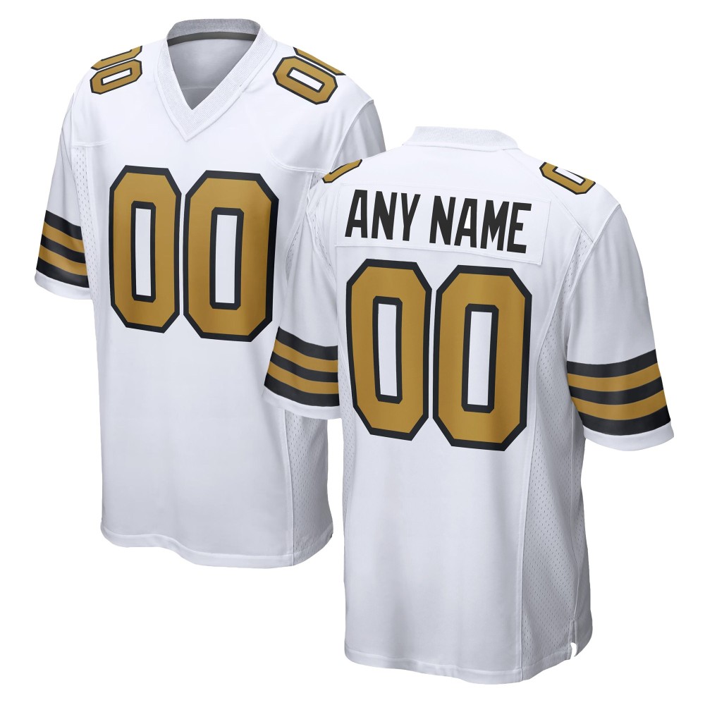 Men's New Orleans Saints White Alternate Custom Game Jersey