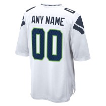 Men's Seattle Seahawks White Custom Game Jersey