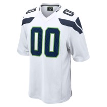 Men's Seattle Seahawks White Custom Game Jersey