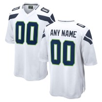 Men's Seattle Seahawks White Custom Game Jersey