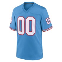 Men's Tennessee Titans Light Blue Oilers Throwback Custom Game Jersey