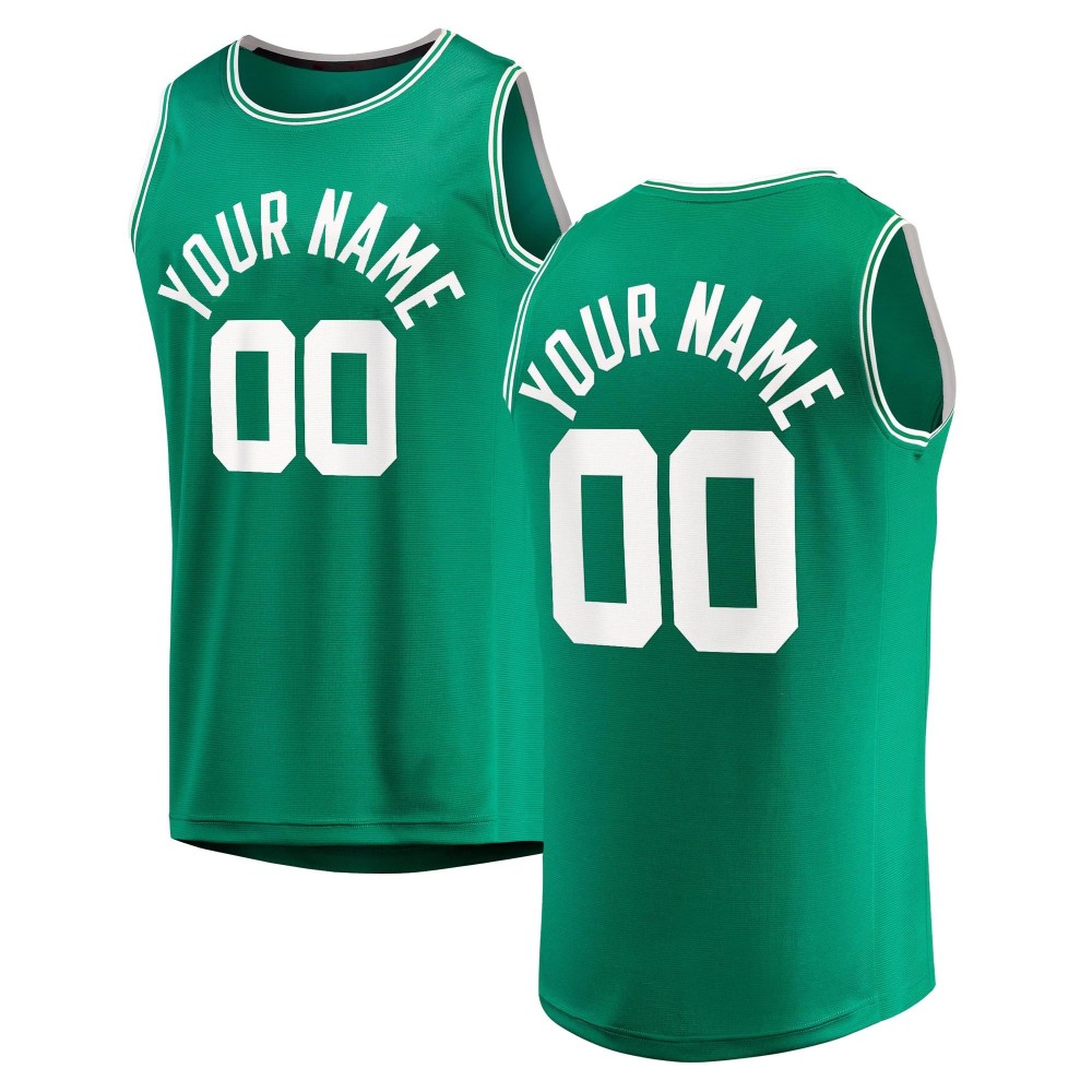 Men's Boston Celtics Fanatics Kelly Green 2024 NBA Finals Champions Custom Fast Break Jersey