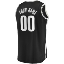 Men's Brooklyn Nets Fanatics Black Fast Break Custom Replica Jersey