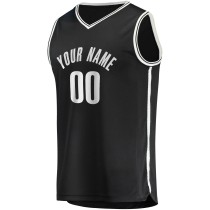 Men's Brooklyn Nets Fanatics Black Fast Break Custom Replica Jersey