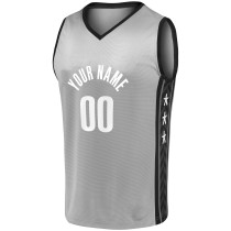 Men's Brooklyn Nets Fanatics Gray Fast Break Replica Custom Jersey