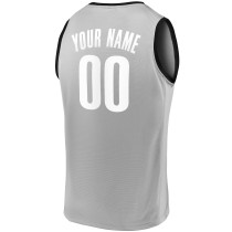 Men's Brooklyn Nets Fanatics Gray Fast Break Replica Custom Jersey