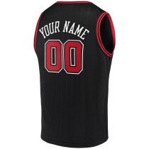 Men's Chicago Bulls Fanatics Black Fast Break Replica Custom Jersey