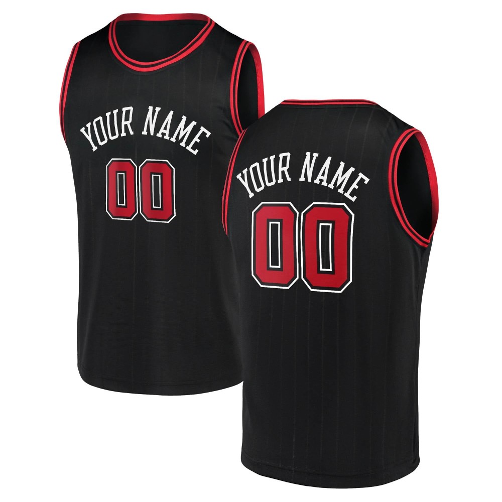 Men's Chicago Bulls Fanatics Black Fast Break Replica Custom Jersey