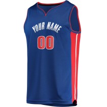 Men's Detroit Pistons Fanatics Blue Fast Break Custom Replica Jersey