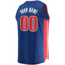 Men's Detroit Pistons Fanatics Blue Fast Break Custom Replica Jersey