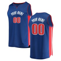 Men's Detroit Pistons Fanatics Blue Fast Break Custom Replica Jersey