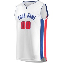 Men's Detroit Pistons Fanatics White Fast Break Custom Replica Jersey