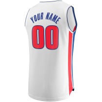 Men's Detroit Pistons Fanatics White Fast Break Custom Replica Jersey