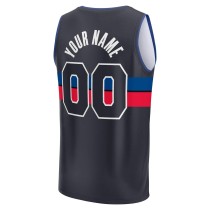 Men's Detroit Pistons Fanatics Charcoal Fast Break Custom Jersey