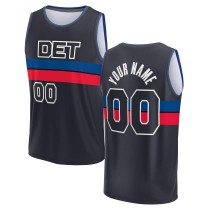 Men's Detroit Pistons Fanatics Charcoal Fast Break Custom Jersey