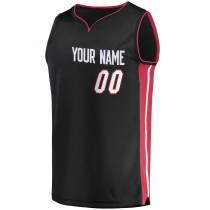 Men's Miami Heat Fanatics Black Fast Break Custom Replica Jersey