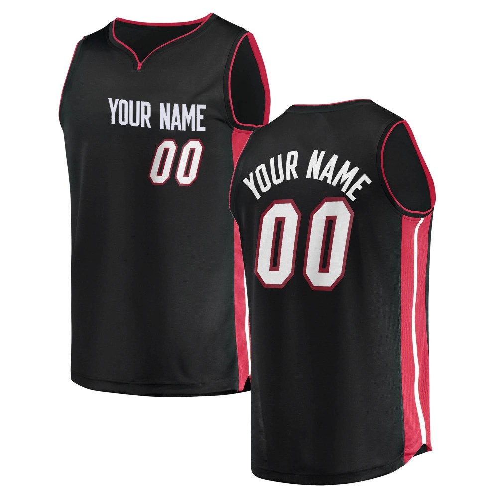 Men's Miami Heat Fanatics Black Fast Break Custom Replica Jersey