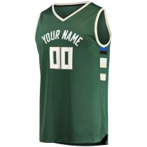 Men's Milwaukee Bucks Fanatics Hunter Green Fast Break Custom Replica Jersey