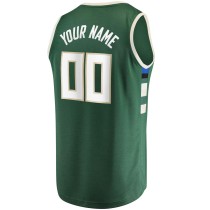 Men's Milwaukee Bucks Fanatics Hunter Green Fast Break Custom Replica Jersey