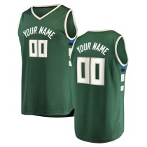 Men's Milwaukee Bucks Fanatics Hunter Green Fast Break Custom Replica Jersey