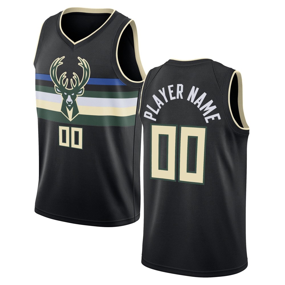 Men's Milwaukee Bucks Jordan Brand Black Swingman Custom Jersey