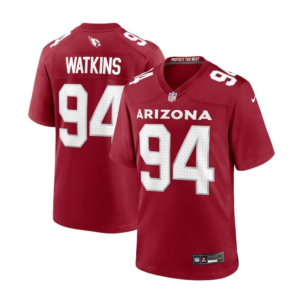 Men's Arizona Cardinals Carlos Watkins Number 94 Nike Cardinal Game Player Jersey