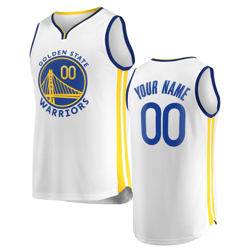 Men's Golden State Warriors Fanatics White Fast Break Custom Replica Jersey