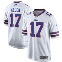 Men's Buffalo Bills Josh Allen Number 17 Nike White Game Player Jersey