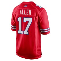 Men's Buffalo Bills Josh Allen Number 17 Nike Red Alternate Game Jersey