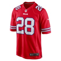 Men's Buffalo Bills James Cook Number 28 Nike Red Alternate Game Jersey