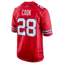 Men's Buffalo Bills James Cook Number 28 Nike Red Alternate Game Jersey