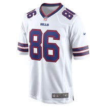 Men's Buffalo Bills Dalton Kincaid Number 86 Nike White Game Jersey