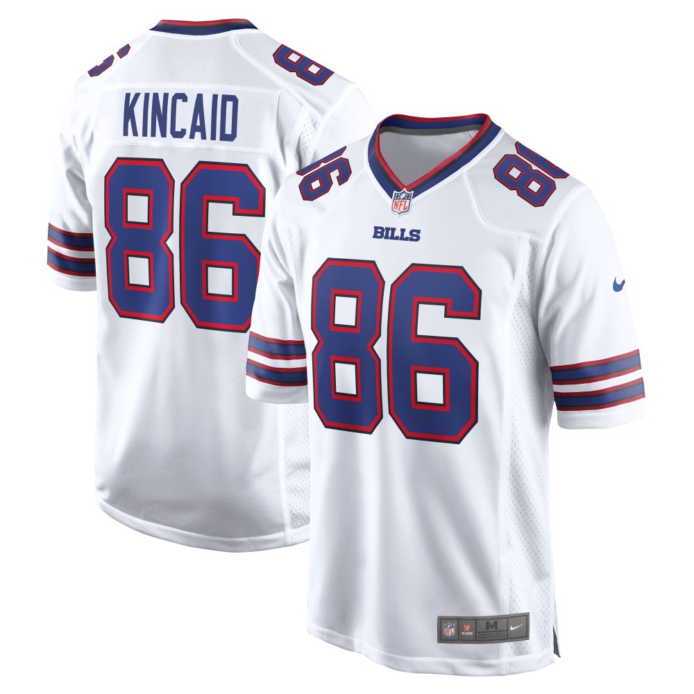 Men's Buffalo Bills Dalton Kincaid Number 86 Nike White Game Jersey