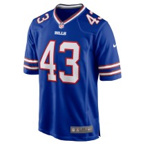 Men's Buffalo Bills Terrel Bernard Number 43  Nike Royal Game Player Jersey