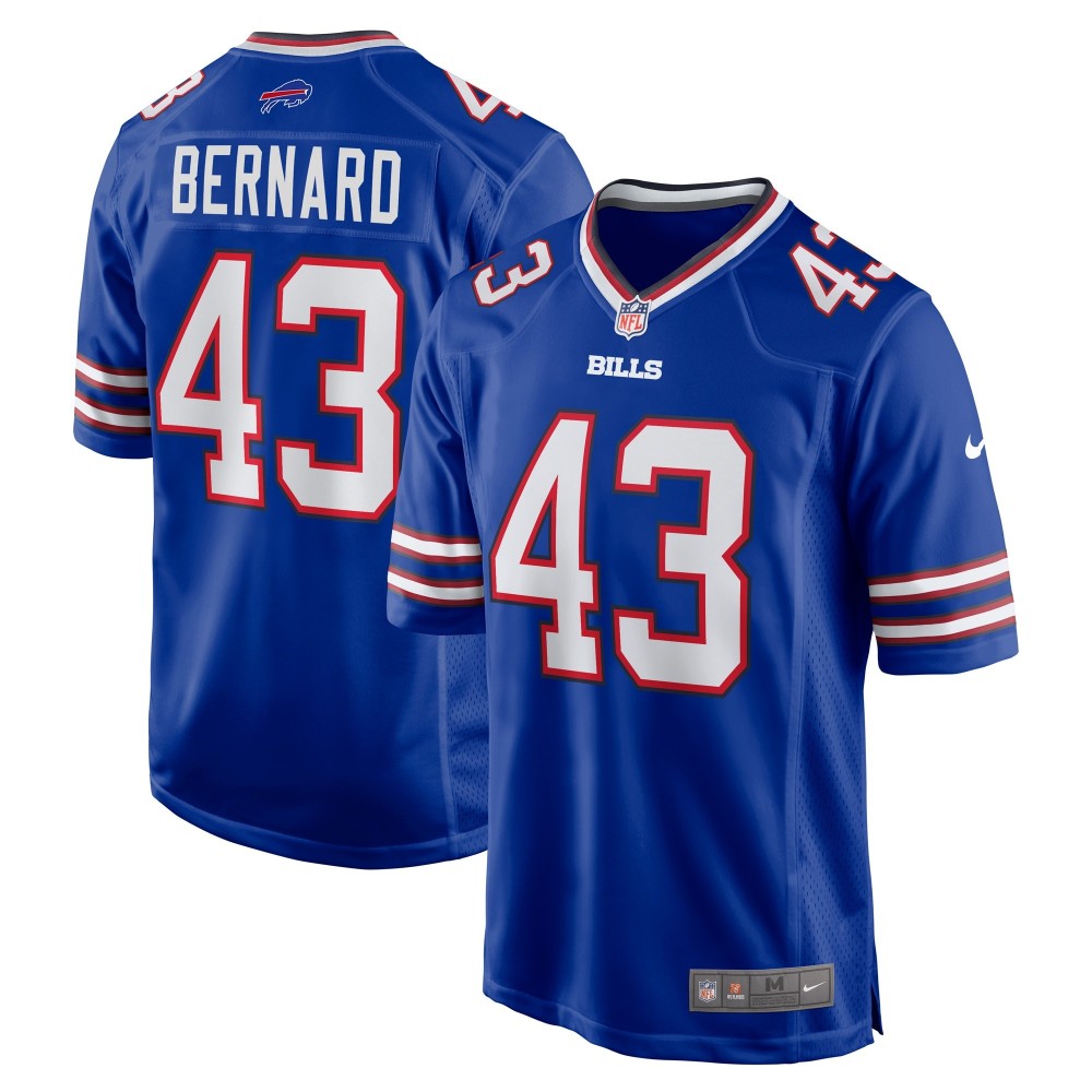 Men's Buffalo Bills Terrel Bernard Number 43  Nike Royal Game Player Jersey