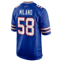 Men's Buffalo Bills Matt Milano Number 58 Nike Royal Game Player Jersey