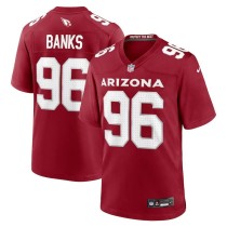 Men's Arizona Cardinals Eric Banks Number 96 Nike Cardinal Game Jersey