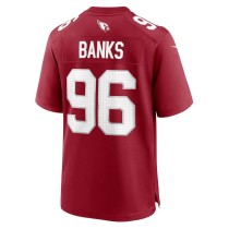 Men's Arizona Cardinals Eric Banks Number 96 Nike Cardinal Game Jersey