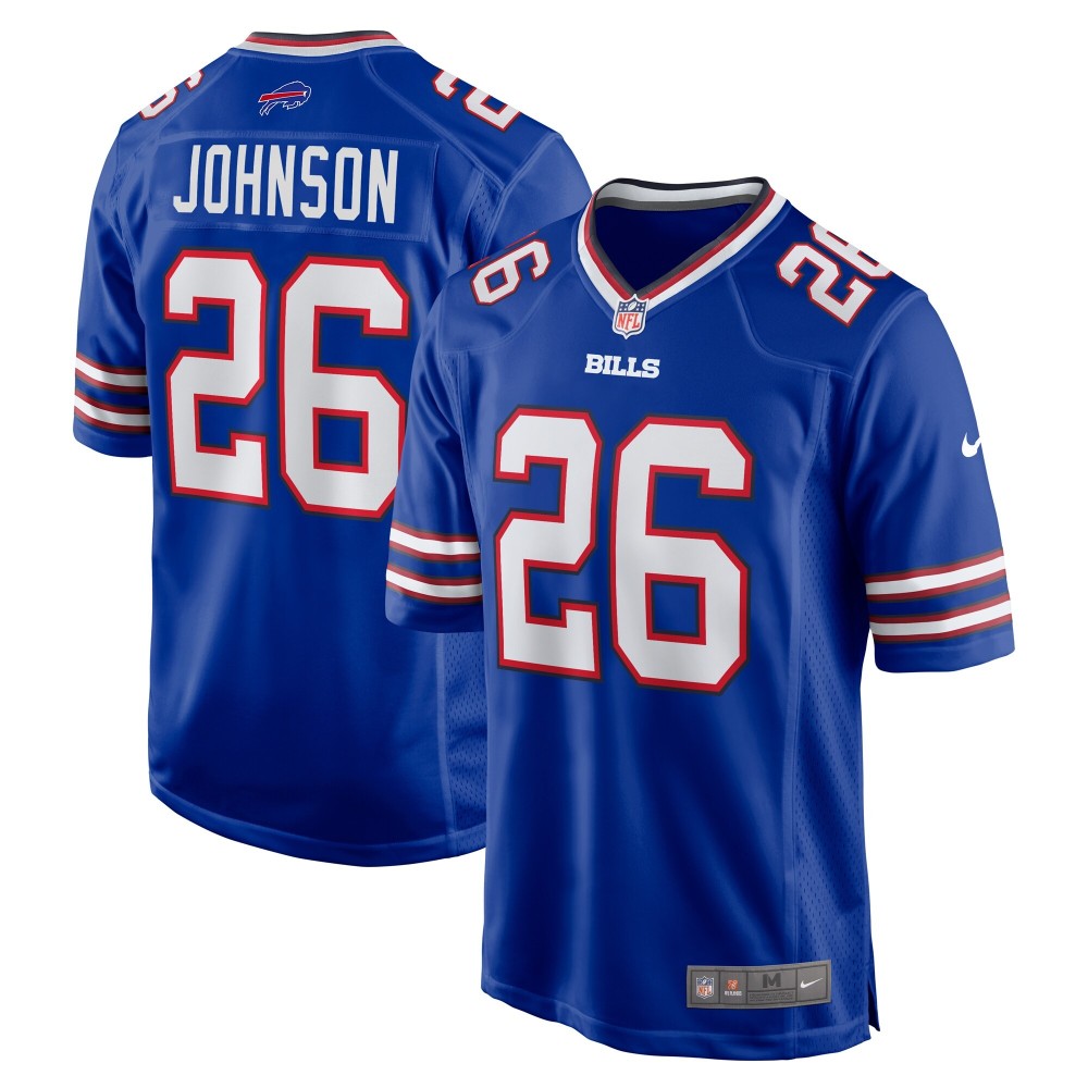 Men's Buffalo Bills Ty Johnson Number 26 Nike Royal Team Game Jersey