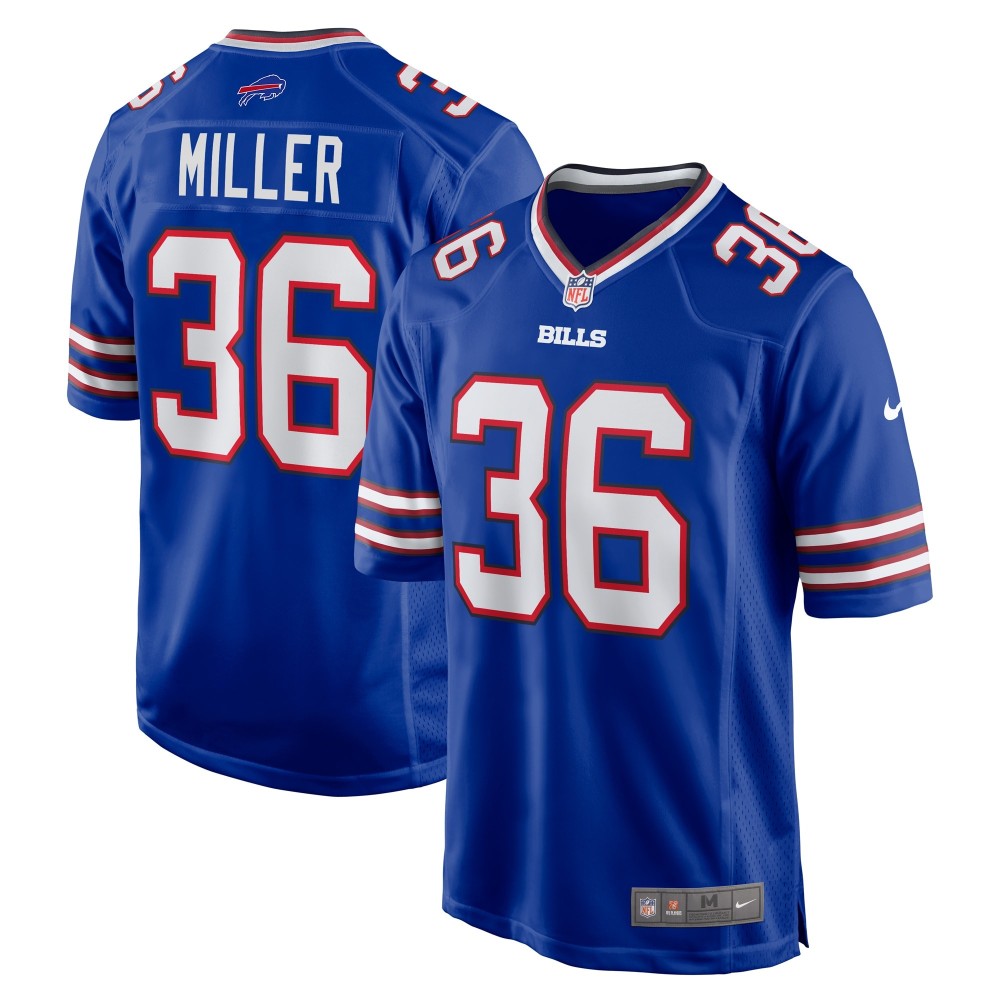 Men's Buffalo Bills Herb Miller Number 36 Nike Royal Game Jersey