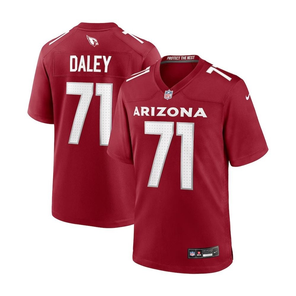 Men's Arizona Cardinals Dennis Daley Number 71 Nike Cardinal Game Player Jersey