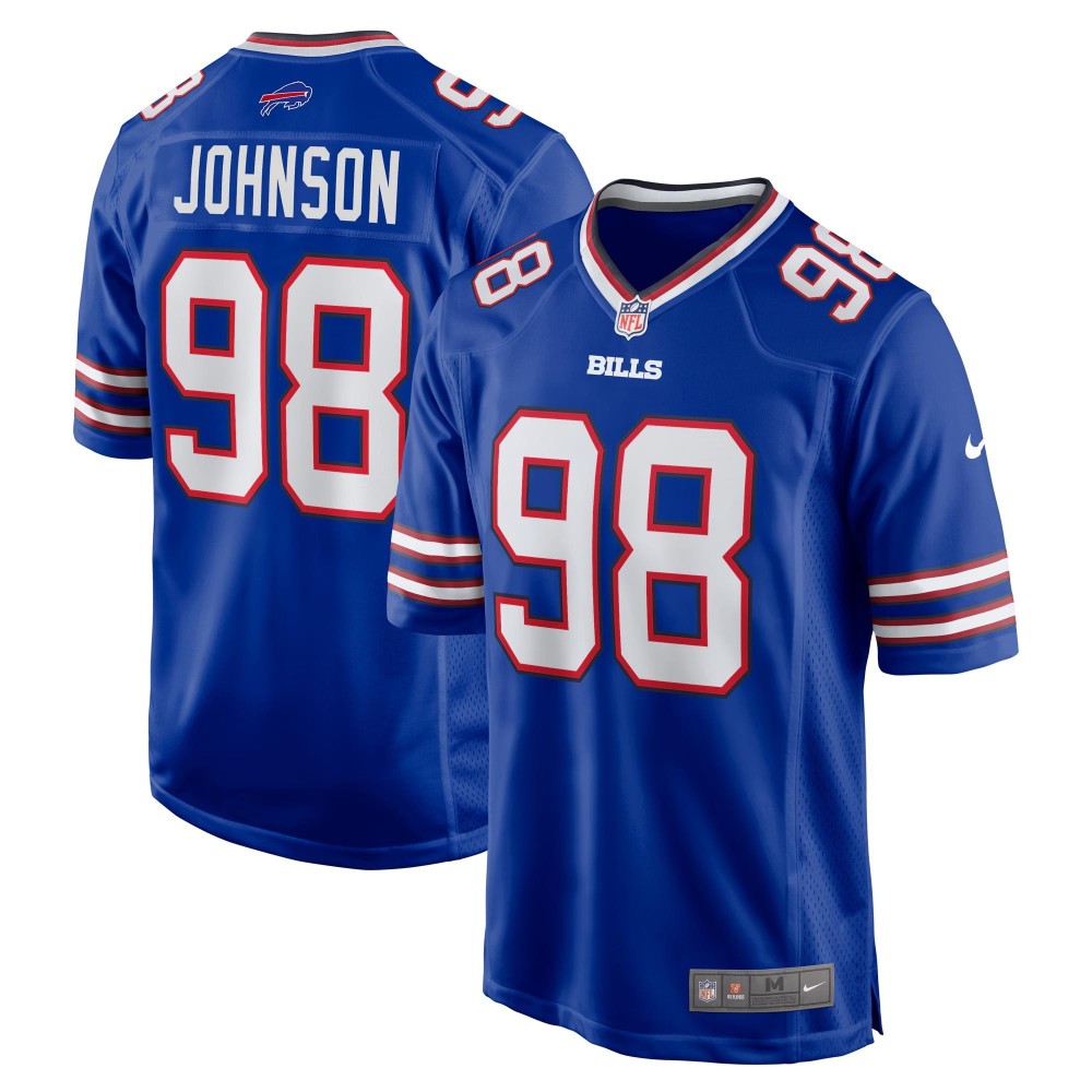 Men's Buffalo Bills Austin Johnson Number 98 Nike Royal Game Jersey